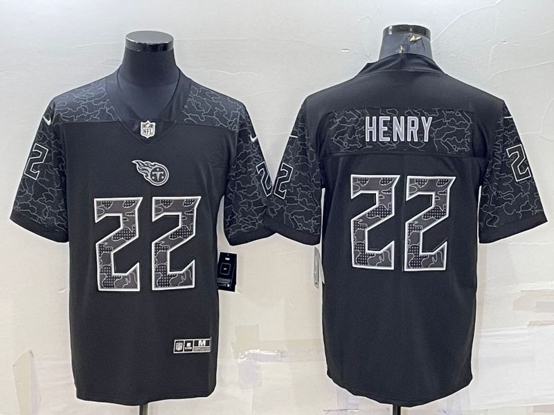 Men Tennessee Titans 22 Henry Black Nike Limited NFL Jersey